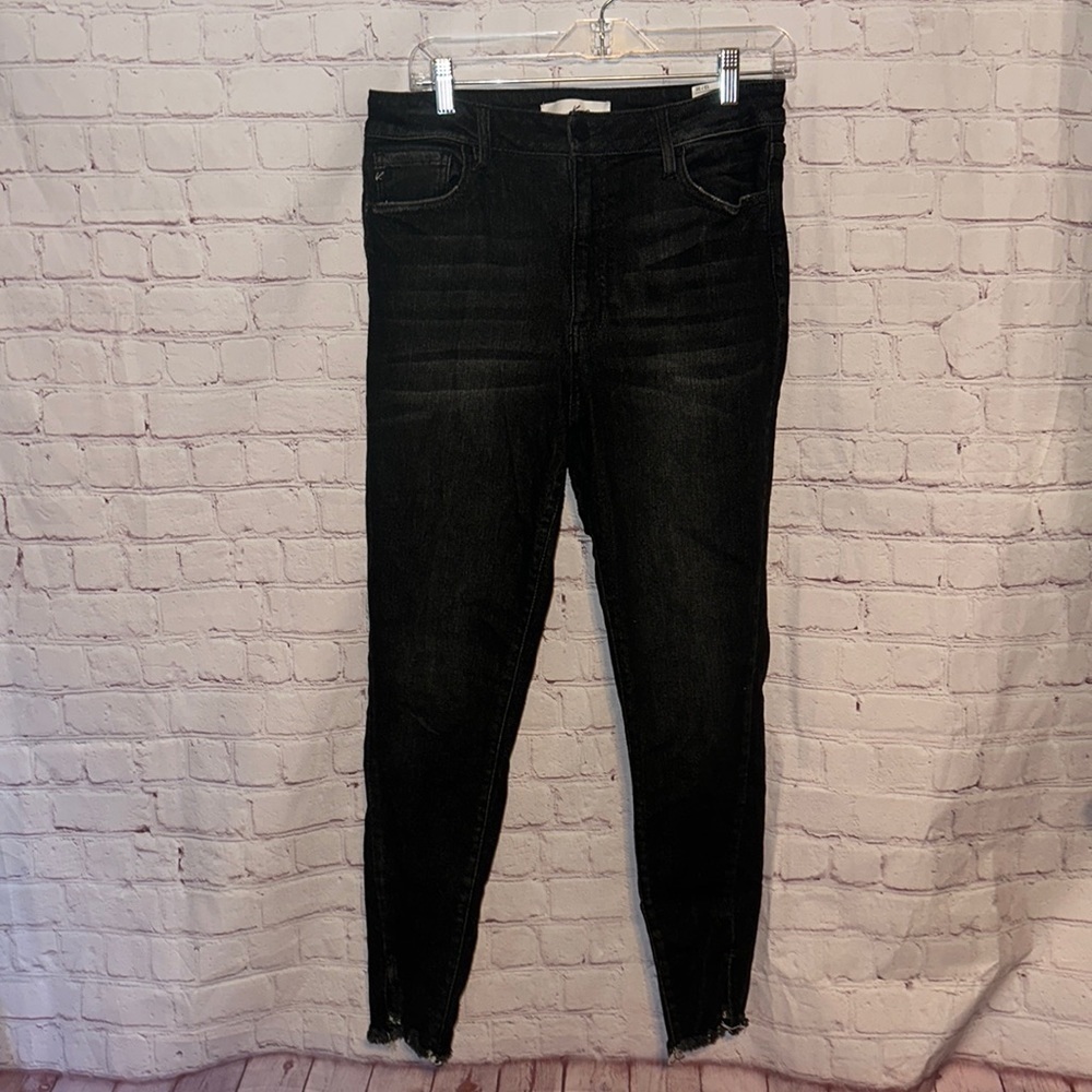 KanCan Dark wash jeans with light distressing Size 13/30